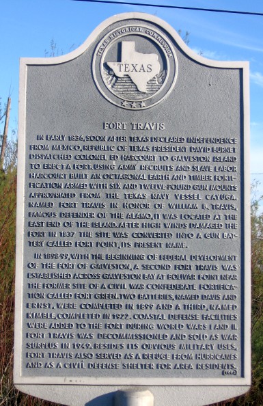 Historical Markers on Bolivar Peninsula-Fort Travis