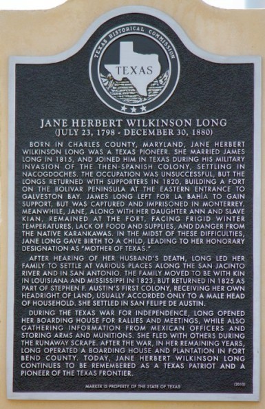 Historical Markers on Bolivar Peninsula-Jane Long